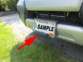 E-ZPass tag mounted to license plate