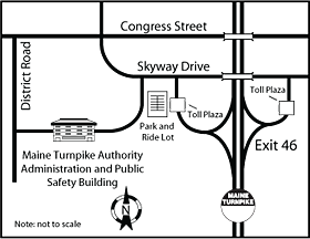 Map to Maine Turnpike Authority Administration and Public Safety Building